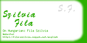 szilvia fila business card